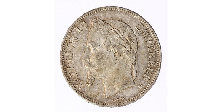 Monnaie, France, 5 francs, Napoléon III, Argent, 1869, Strasbourg (BB), P12461