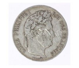 Monnaie, France, 5 francs 2ème type Domard, Louis-Philippe Ier, Argent, 1837, Strasbourg (BB), P12471