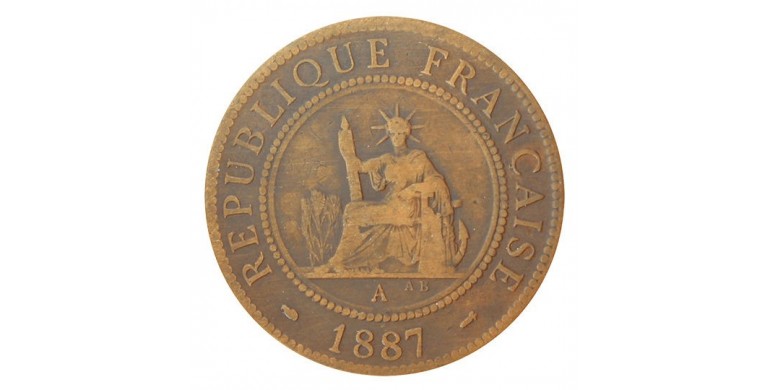 Monnaie, Colonies, 1 centième, Indochine, Bronze, 1887, Paris (A), P10745