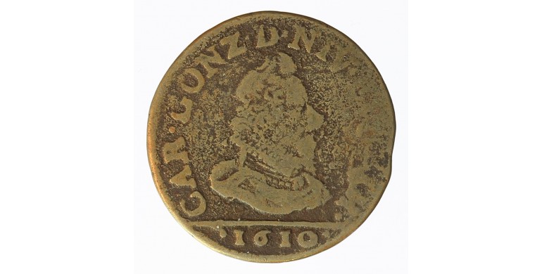 Monnaie, Arches Et Charleville, Liard, Charles Ier de Gonzague, Cuivre jaune, 1610, Charleville, P12701