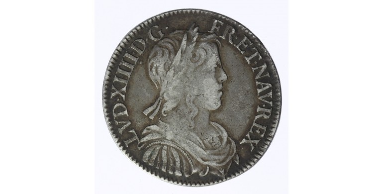 Monnaie, France, 1/2 écu à la mèche longue, Louis XIV, Argent, 1655, Paris (A), P12754