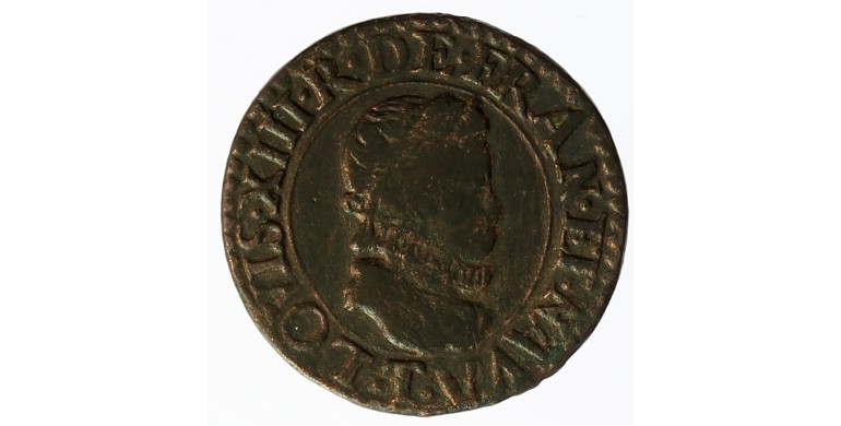 Monnaie, France, Double tournois, Louis XIII, Cuivre, 1611, Nantes (T), P12760