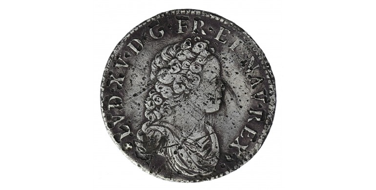 Monnaie, France, 1/2 écu vertugadin, Louis XV, Argent, 1716, Bayonne (L), P12789