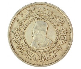 Monnaie, Maroc, 500 francs protectorat, Mohamed V, Argent, 1376,, P10797