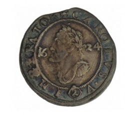 Monnaie, Franche-Comté, 1/4 Teston, Charles V dit Charles Quint, Argent, 1624, Besançon, P12881