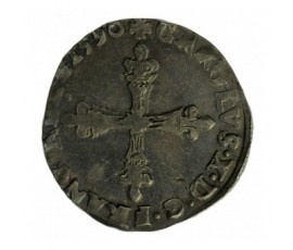 Monnaie, France, 1/4 écu, Charles X roi de la ligue, Argent, 1590, Paris (A), P12896