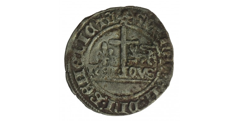 Monnaie, Calaisis, Blanc aux écus, Henri VI d'Angleterre, Billon, 1422, Le mans, P12901