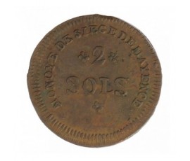 Monnaie, France, 2 sols siège de Mayence, Ière république, Bronze, 1793, Mayence, P12939