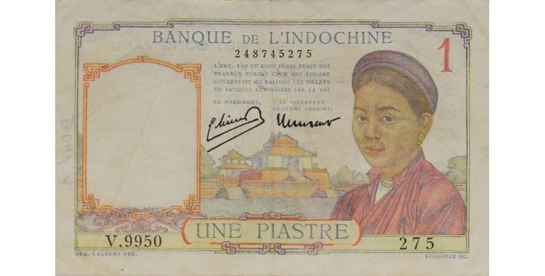 Billet, Indochine, 1 Piastre Indochine, 1932, B10288