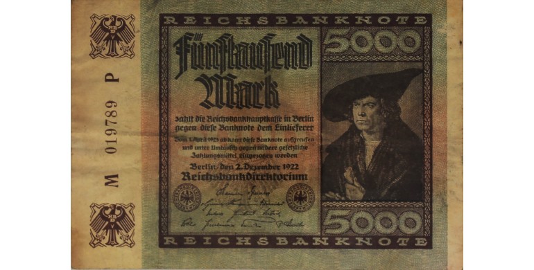 Billet, Allemagne, 5000 Mark , 02/12/1922, B10334