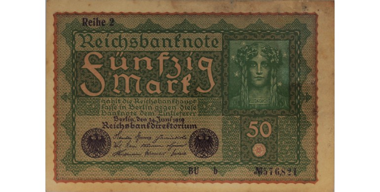 Billet, Allemagne, 50 Mark , 24/06/1919, B10337