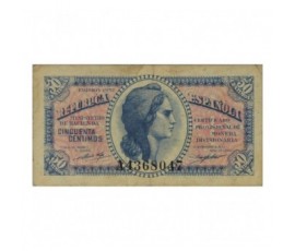 Billet, Espagne, 50 Centimos Certificado Provisional De Moneda Divisionaria, 1937, B10344