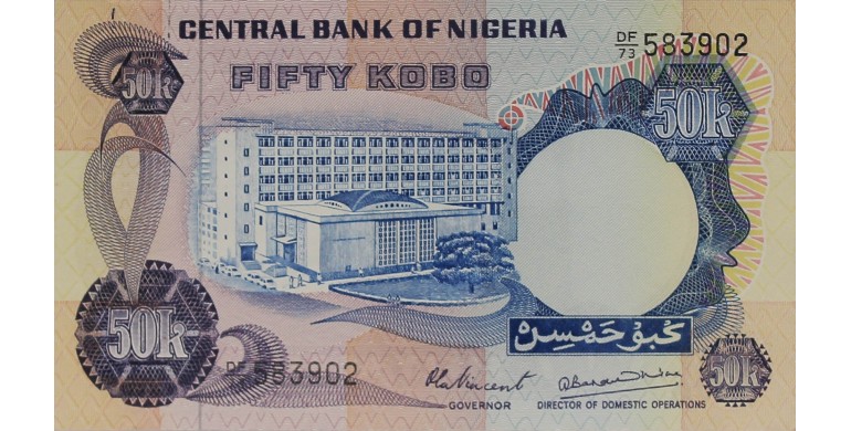 Billet, Nigéria, 50 Kobo , 1973, B10372
