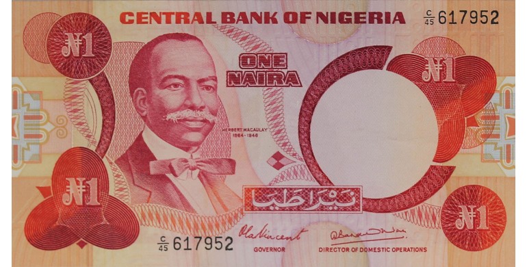 Billet, Nigéria, 1 Naira H. Macaulay, 1979, B10374