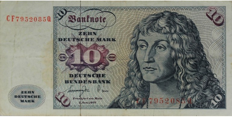 Billet, Allemagne - RFA, 10 Deutsche Mark Jeune homme , 01/06/1977, B10450