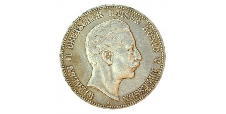 Monnaie, Prusse, 5 mark, Wilhelm II, Argent, 1907, Berlin (A), P10914