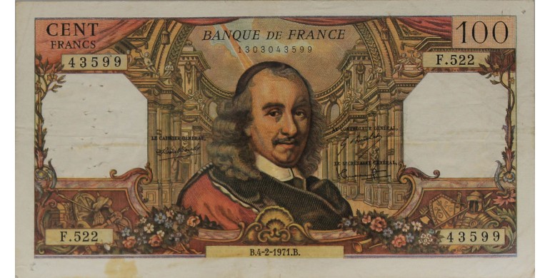 Billet, France , 100 Francs Corneille, 04/02/1971, B10476