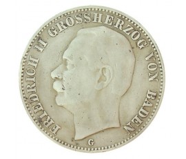 Monnaie, Baden, 3 mark, Friedrich II, Argent, 1908, Karlsrühe (G), P10916
