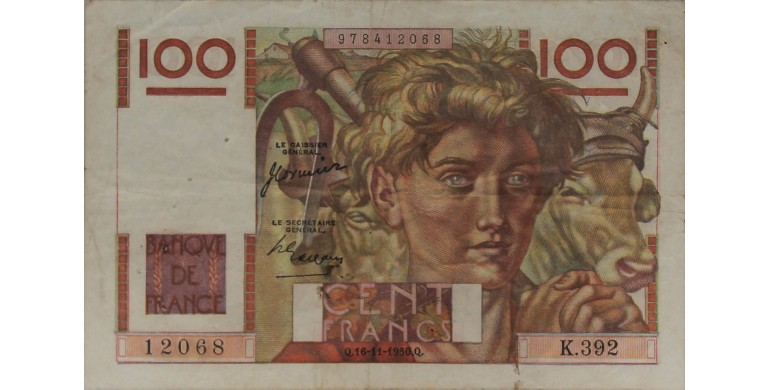 Billet, France , 100 Francs Jeune Paysan, 16/11/1950, B10479