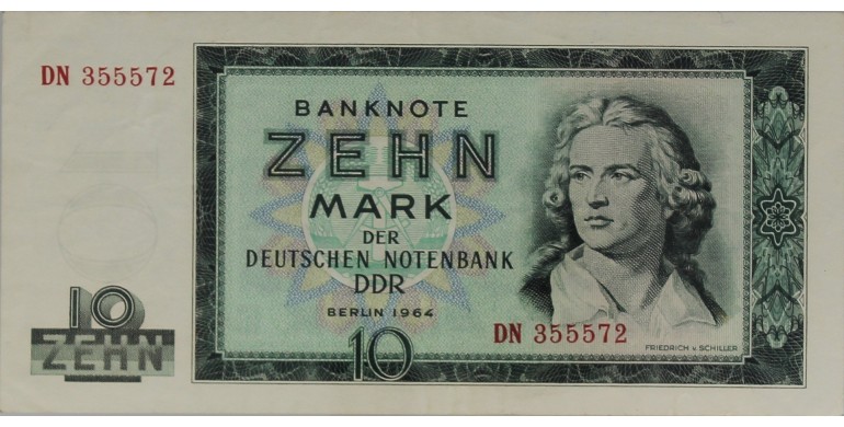 Billet, Allemagne - République Démocratique, 10 Mark Friedrich von Schiller, 1964, B10505