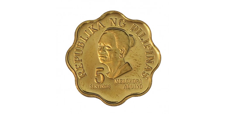 Monnaie, Philippines, 5 sentimos BE, Melchora Aquino, Laiton, 1975, Franklin (Usa), P10925