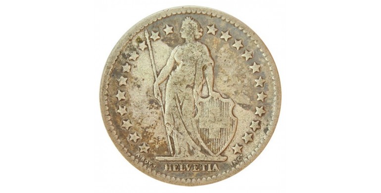 Monnaie, Suisse, 2 francs, Helvétia, Argent, 1874, Berne (B), P10934