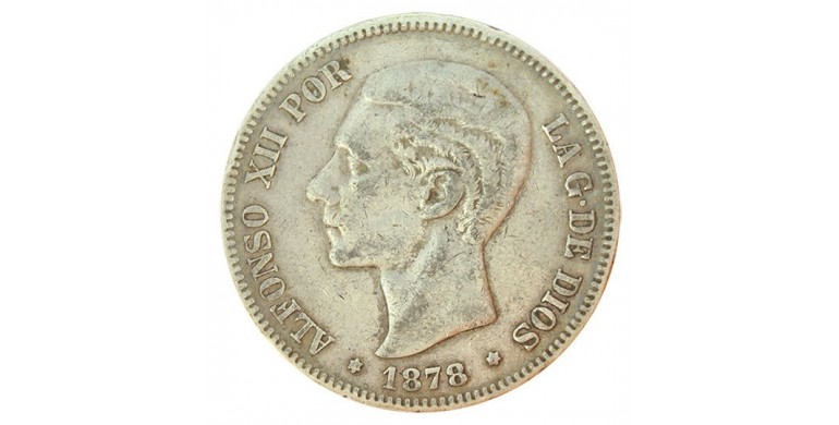 Monnaie, Espagne , 5 pesetas, Alfonso XII, Argent, 1878 (78), Madrid, P10937