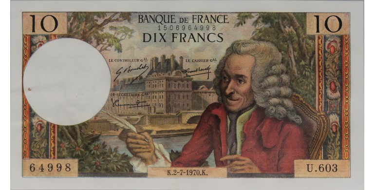 Billet, France , 10 Francs Voltaire, 02/07/1970, B10578