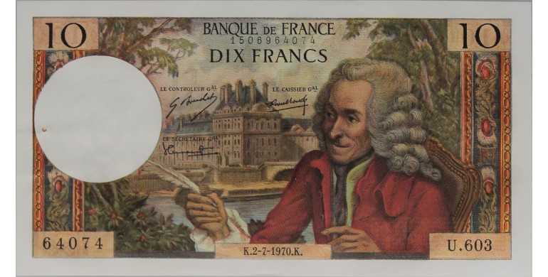 Billet, France , 10 Francs Voltaire, 02/07/1970, B10579