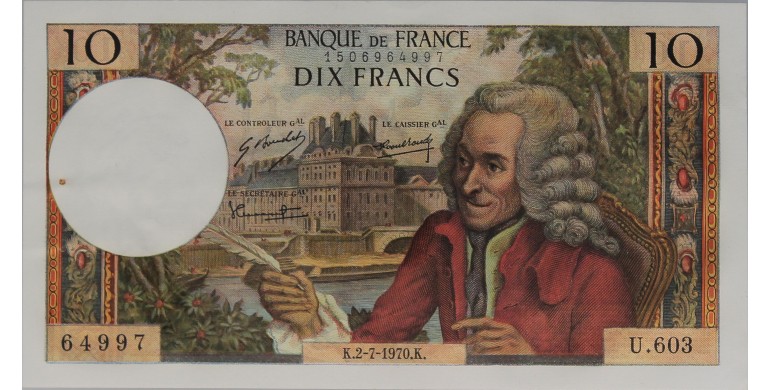 Billet, France , 10 Francs Voltaire, 02/07/1970, B10580