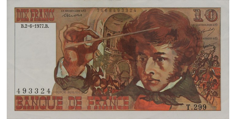 Billet, France , 10 Francs Berlioz, 02/06/1977, B10585