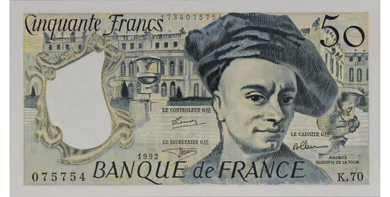 Billet, France , 50 Francs Quentin de la Tour, 1992, B10595