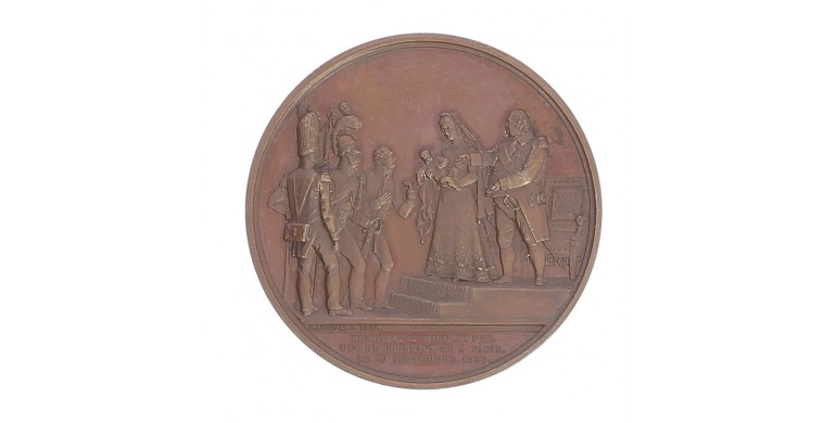 Médaille pour la présentation du nouveau né, le duc de Bordeaux,1821,Bronze, M10024