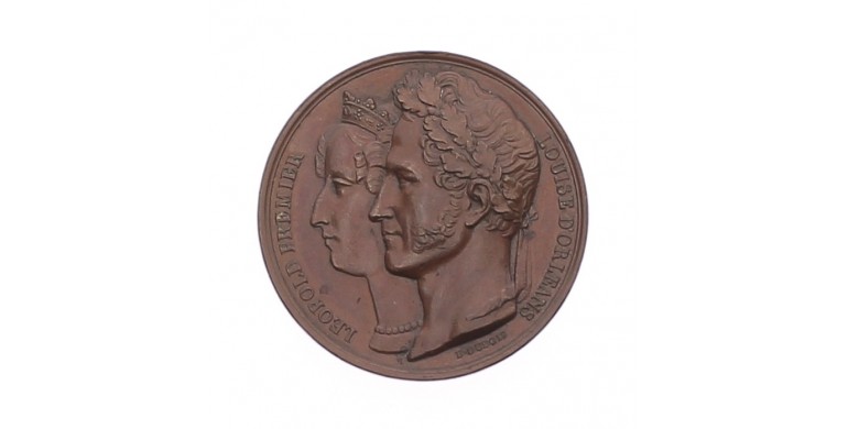 Médaille pour la visite de la Monnaie de Paris par le roi et la reine de Belgique en 1833,1833,Bronze, M10036
