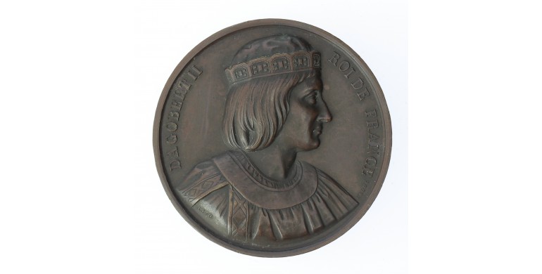 Médaille de Dagobert II - Série des rois de France,1840,Bronze, M10042