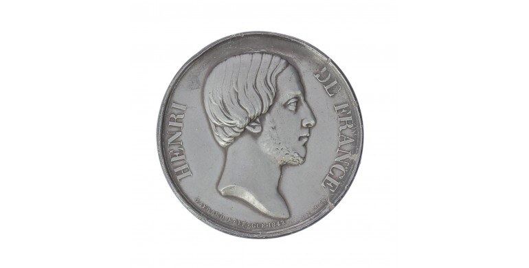 Médaille/ épreuve uniface à l'éffigie du comte de Chambord,1842,Plomb, M10045