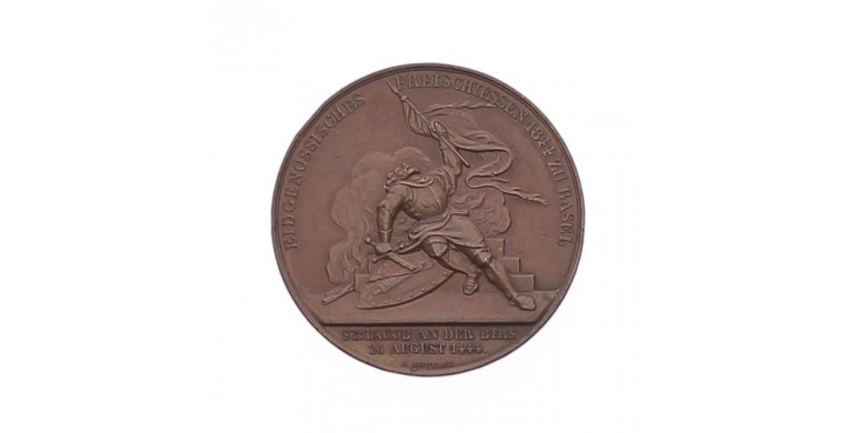 Médaille fédérale suisse de tir libre de Bâle,1844,Bronze, M10050