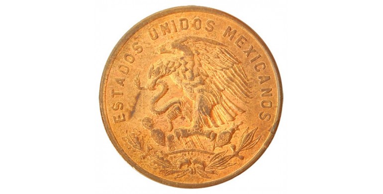 Monnaie, Mexique , 20 centavos , Pyramide Aztec, Bronze, 1964, Mexico, P10970