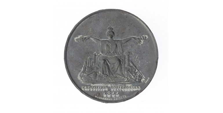 Médaille de Napoléon III empereur pour l'exposition universelle de 1855,1855,Etain, M10064