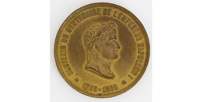 Médaille pour le centenaire de la naissance de Napoléon Ier en 1769,1869,Cuivre doré, M10071