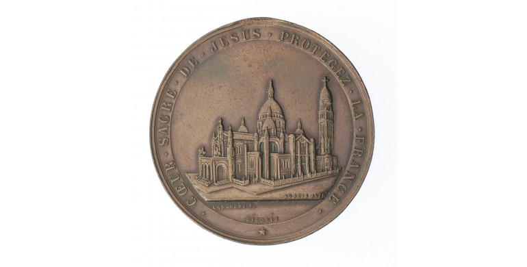 Médaille pour la pose de la première pierre de la basilique du sacré cur de Montmartre,1875,Bronze, M10075