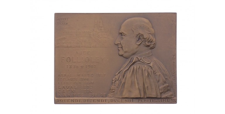 Chronologie de la vie de l'Abbé Follioley,1904,Bronze, M10109