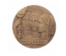 Médaille Art déco en bronze de Raymond Pelletier en hommage à la Coopération,S.d,Bronze, M10134