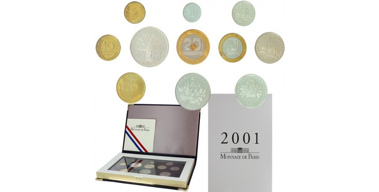France, Boîte BE 2001, 11 pièces, C10005