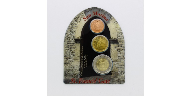 Saint-Marin, Mini set FDC Euros 2005, 3 pièces, C10090