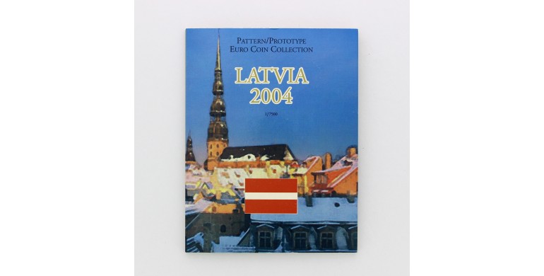 Lettonie, Coffret Essai Euros 2004, 8 pièces, C10114