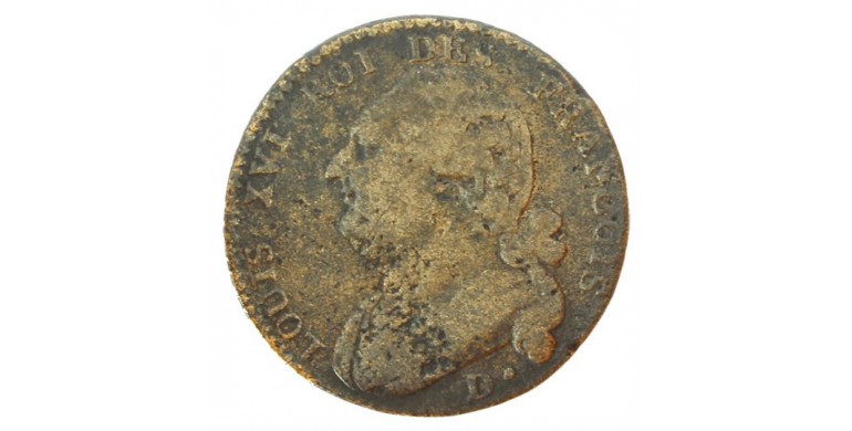 Monnaie, France , 12 deniers type françois, Louis XVI, Métal de cloche, 1792, Dijon (D.), P11051