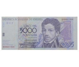 Billet, Venezuela , 5000 Bolivares Francisco de Miranda, 13/08/2002, B10527