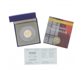 Monnaie, France, 1/4 Once 50 Euros BE Gares du nord et St Pancras, le Shuttle et Eurostar,  Or, 2013, Pessac, P13153