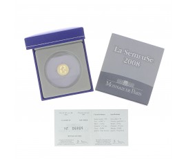 Monnaie, France, 1/25 Once 5 € BE Cinquantenaire de la Ve République, Monnaie de Paris, Or, 2008, Pessac, P13161